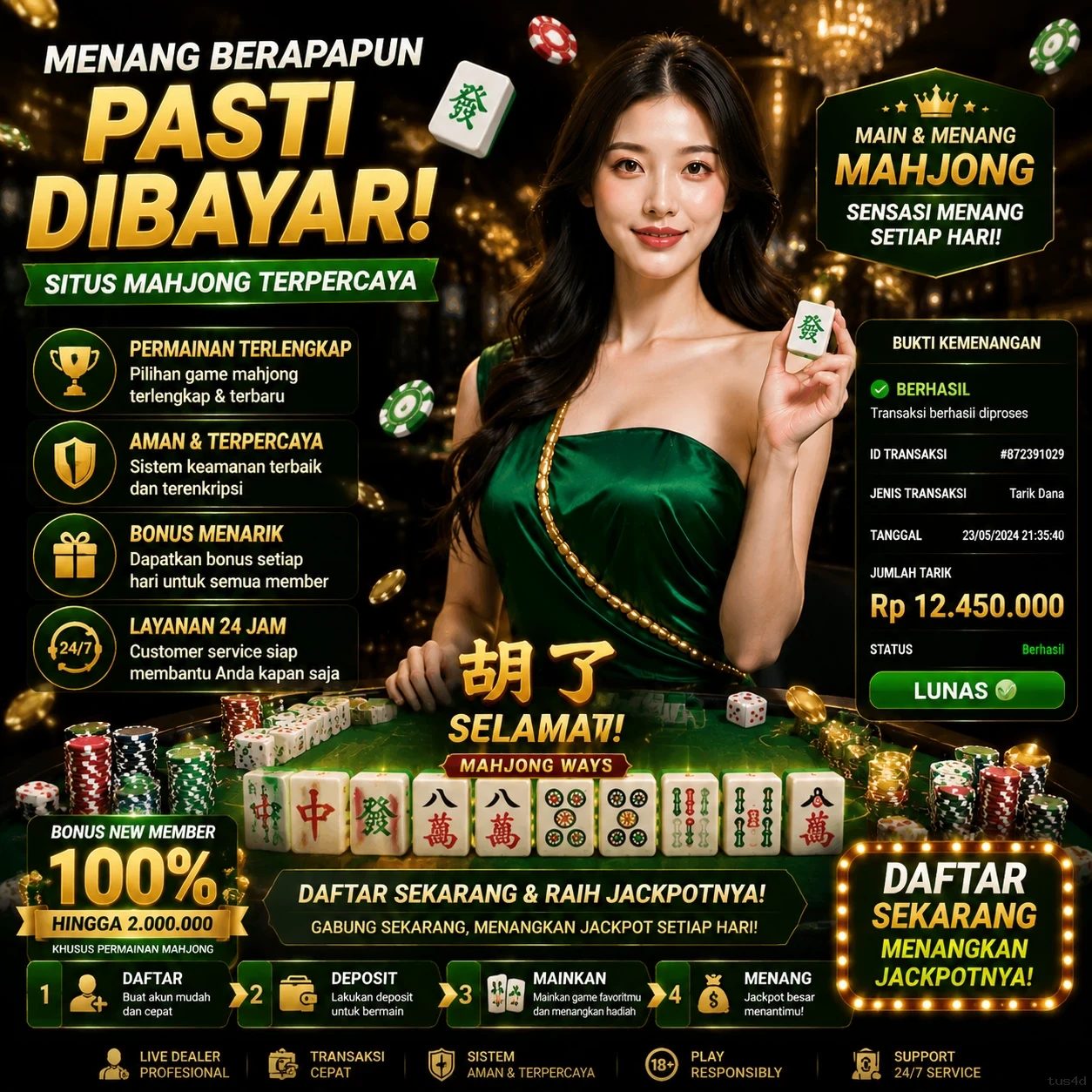 Tampilan antarmuka tus4d APK v4.7.5 saat pengujian performa dan keamanan di perangkat Android
